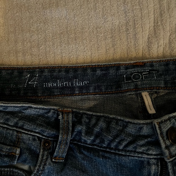 LOFT Dark Blue Flare Jeans - Picture 2 of 2
